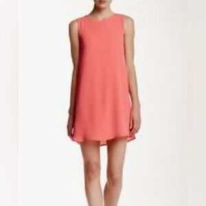"ANN TAYLOR" CORAL PLEATED BACK SLEEVELESS SWING TRAPEZE DRESS SIZE: 4p
